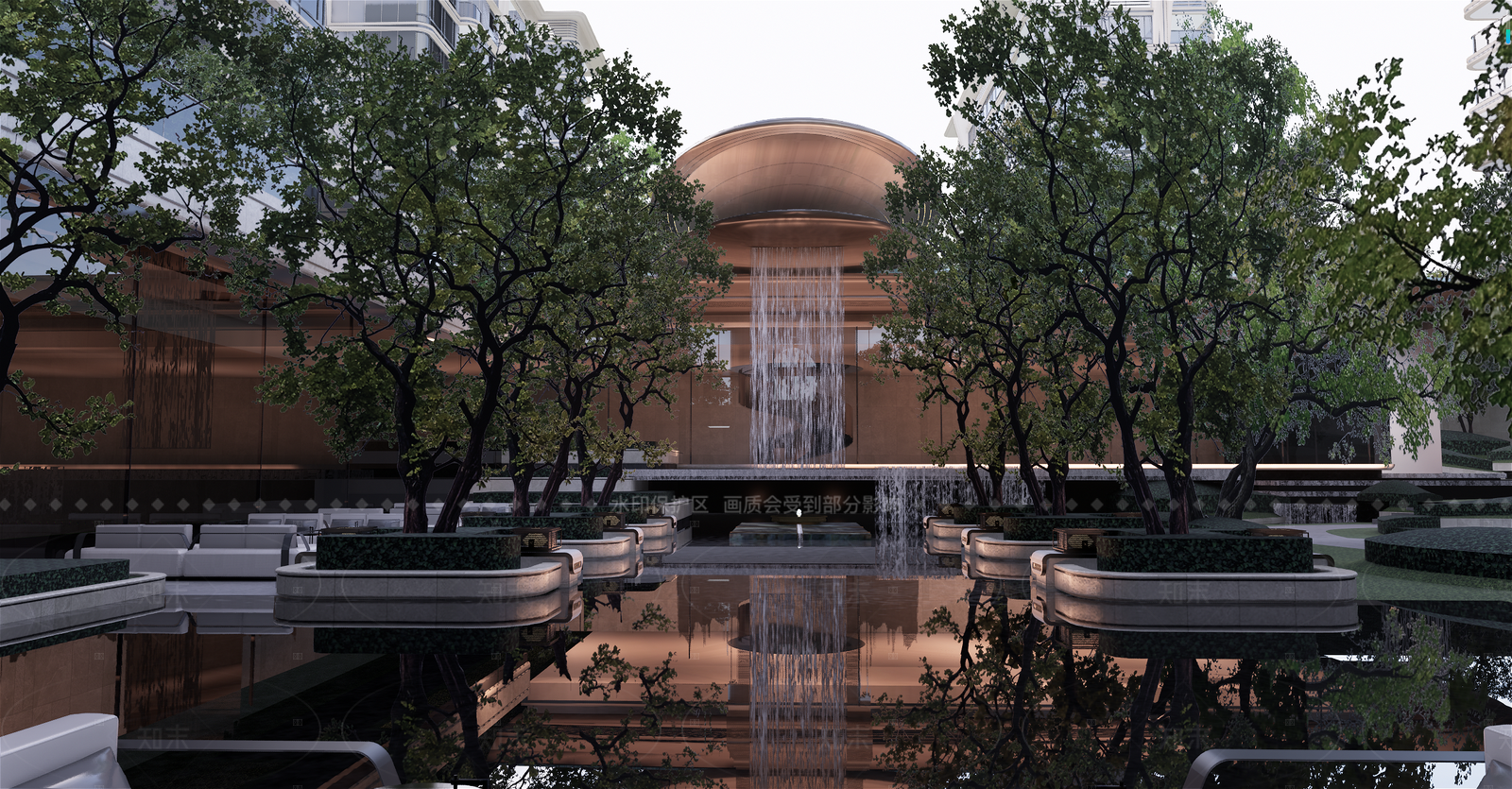 现代小区景观SU模型下载【ID:1206738985】