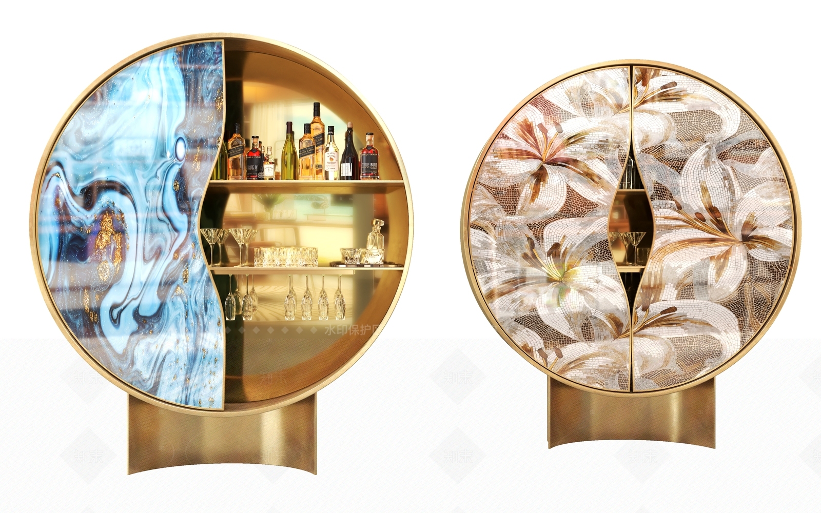 现代酒柜3D模型下载【ID:1206739106】