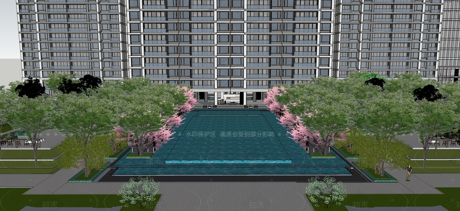 现代小区景观SU模型下载【ID:1206739255】