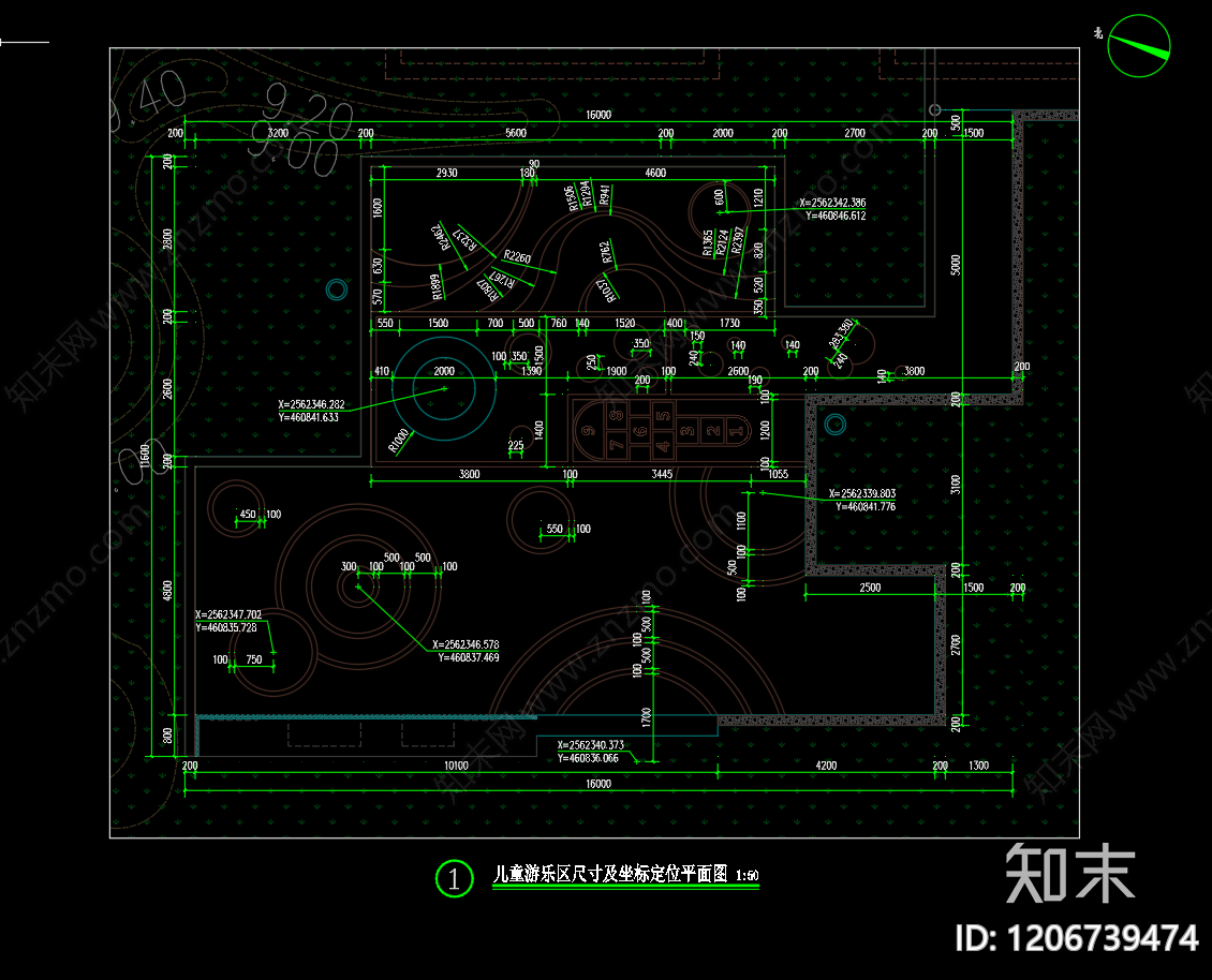 景观节点cad施工图下载【ID:1206739474】