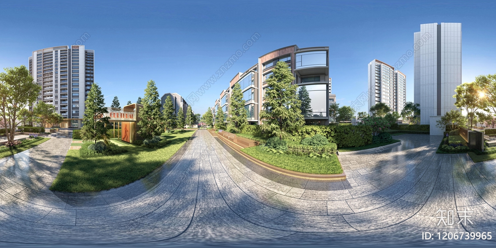现代简约小区HDR贴图下载【ID:1206739965】