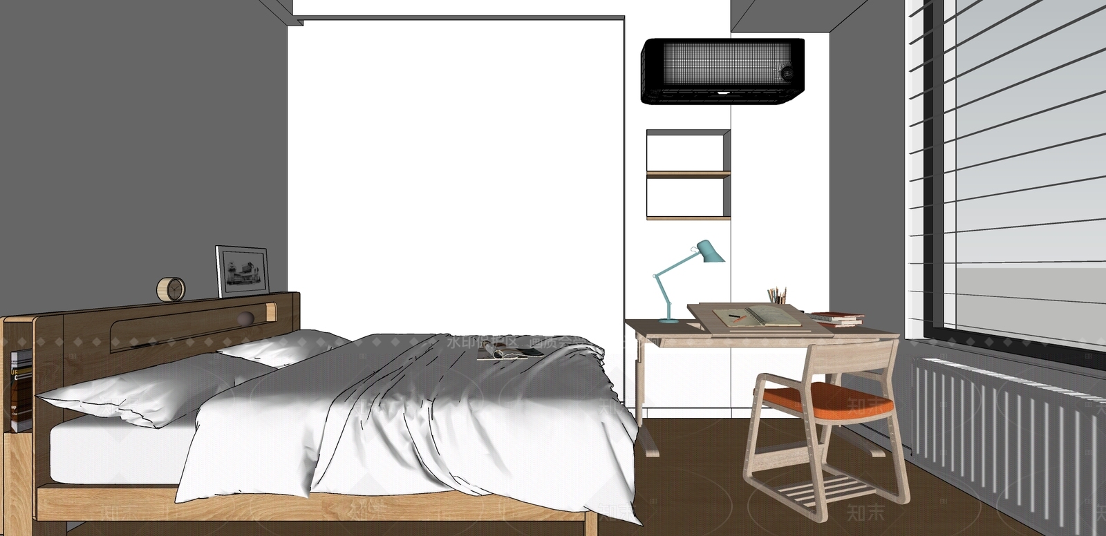 原木现代通用儿童房SU模型下载【ID:1206740955】