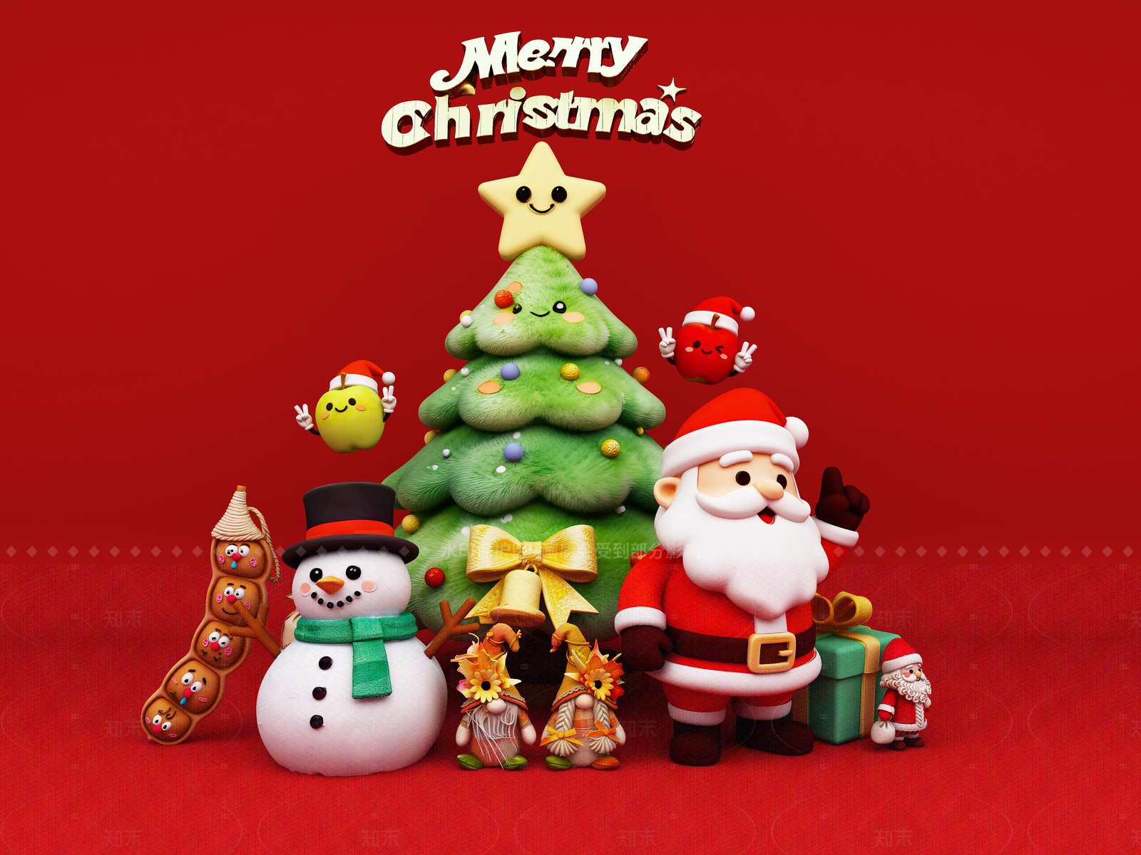 奶油美式圣诞树3D模型下载【ID:1206741349】