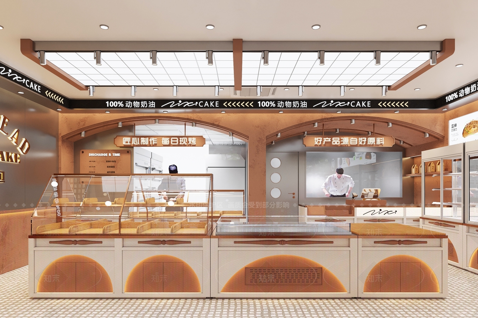 现代轻奢甜品面包店3D模型下载【ID:1206741666】