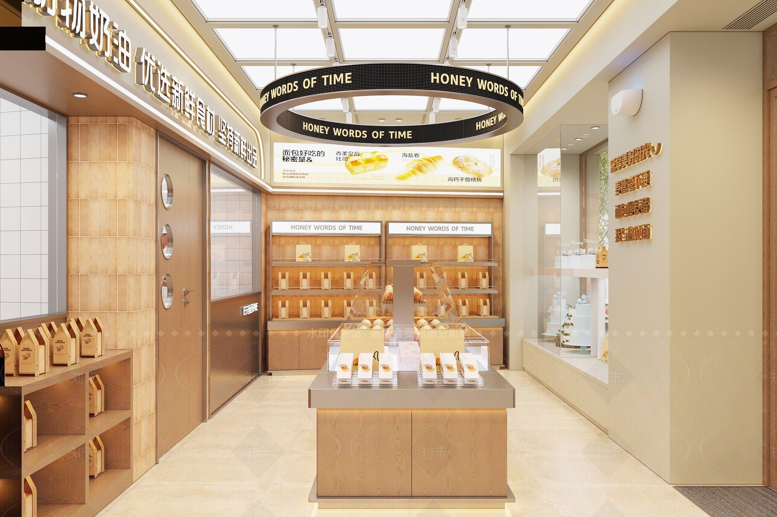 现代奶油甜品面包店3D模型下载【ID:1206742268】