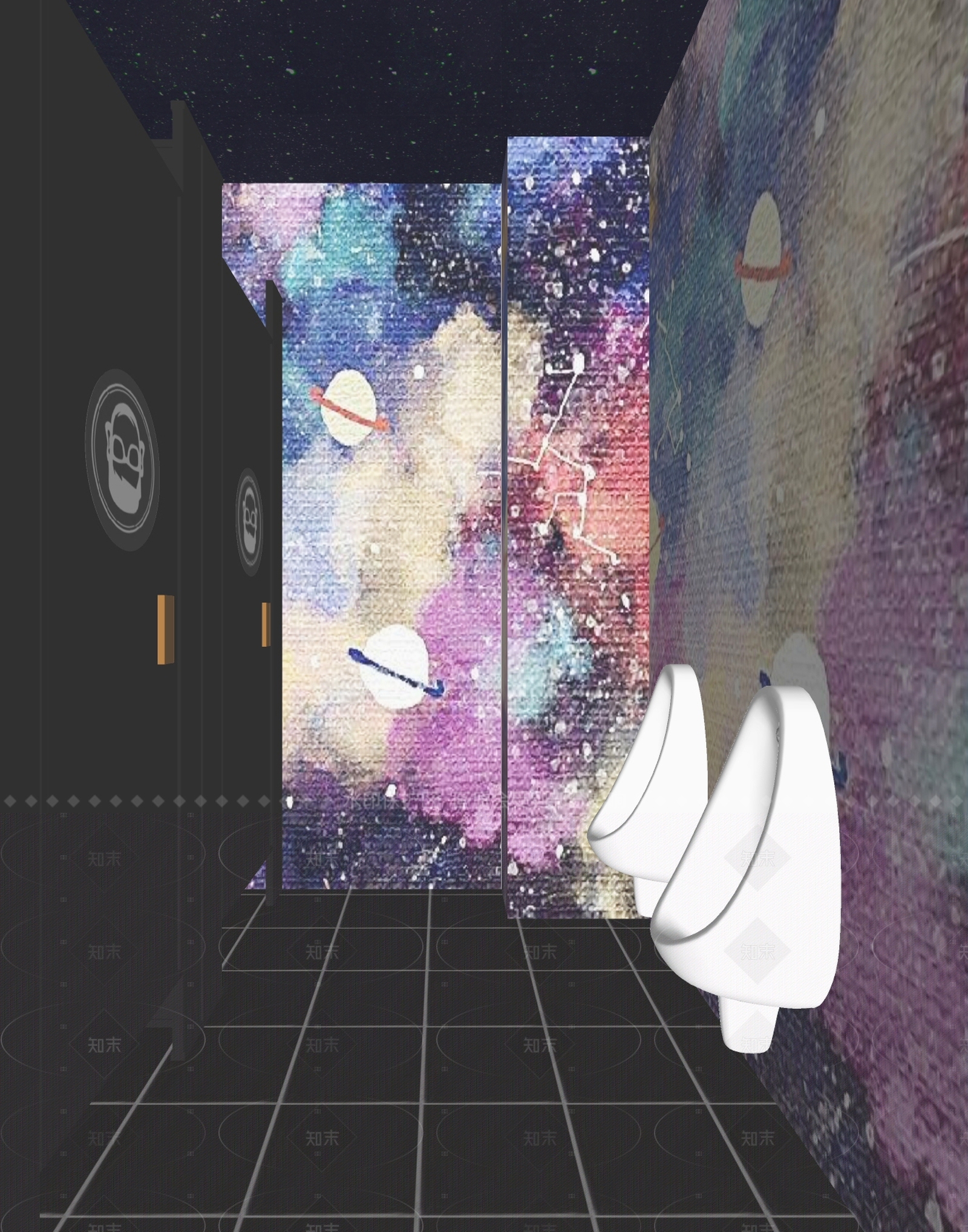 现代复古公共卫生间SU模型下载【ID:1206742813】