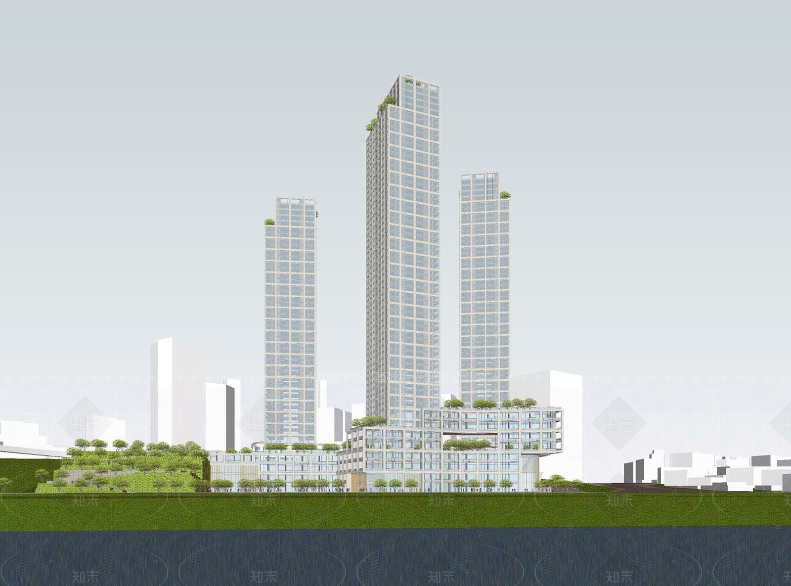 现代酒店建筑SU模型下载【ID:1206745203】