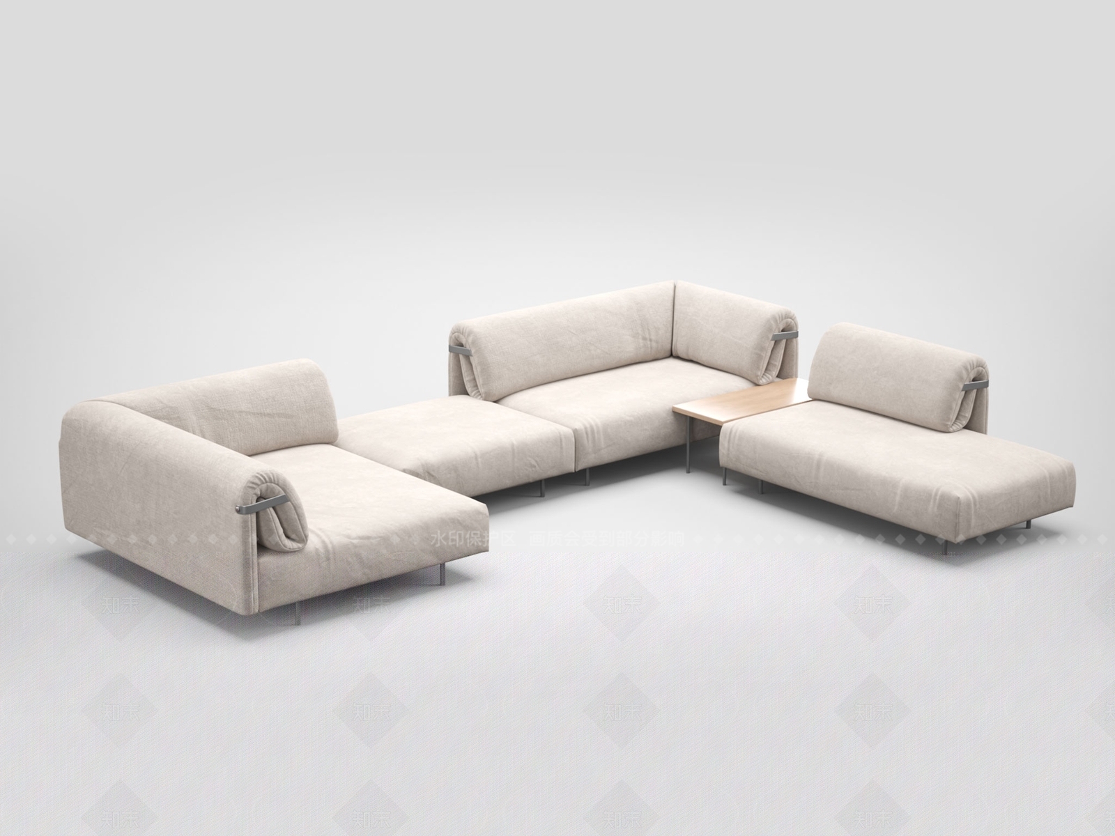 意式现代转角沙发3D模型下载【ID:1206749476】