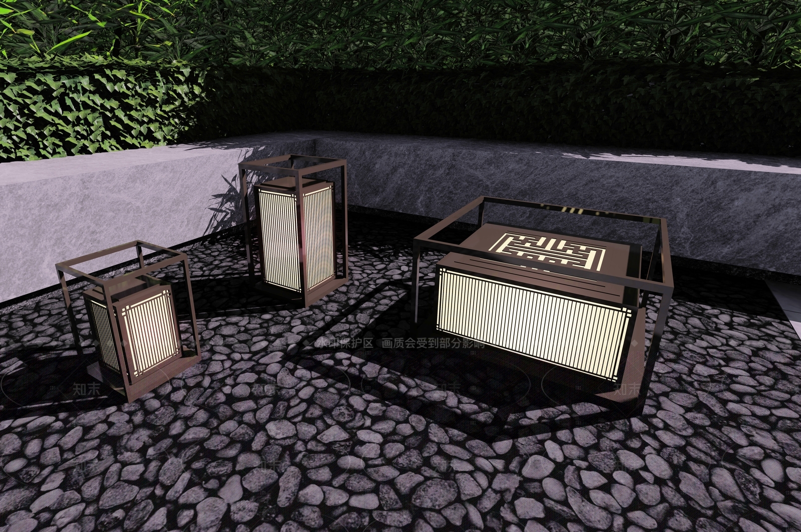 现代新中式草坪灯SU模型下载【ID:1206750228】