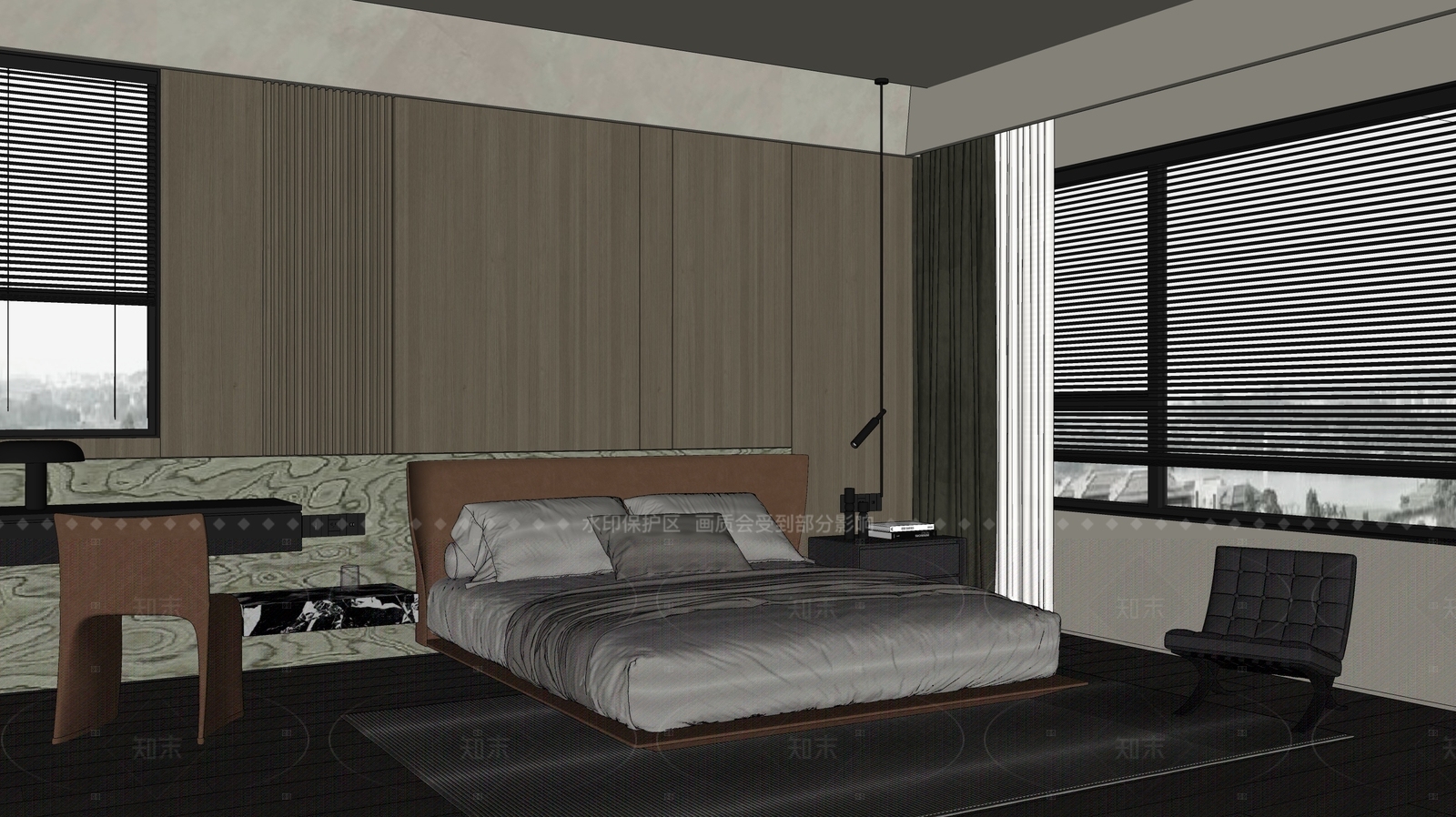 现代家居卧室SU模型下载【ID:1206750255】