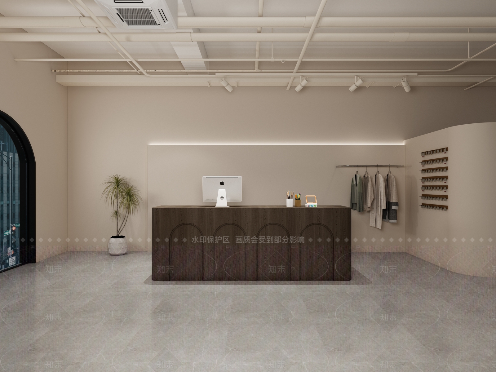 极简侘寂服装店3D模型下载【ID:1206751328】