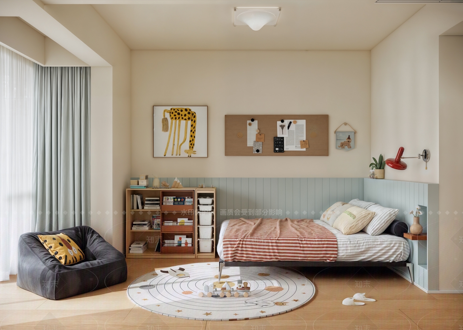 中古奶油家居卧室SU模型下载【ID:1206773245】