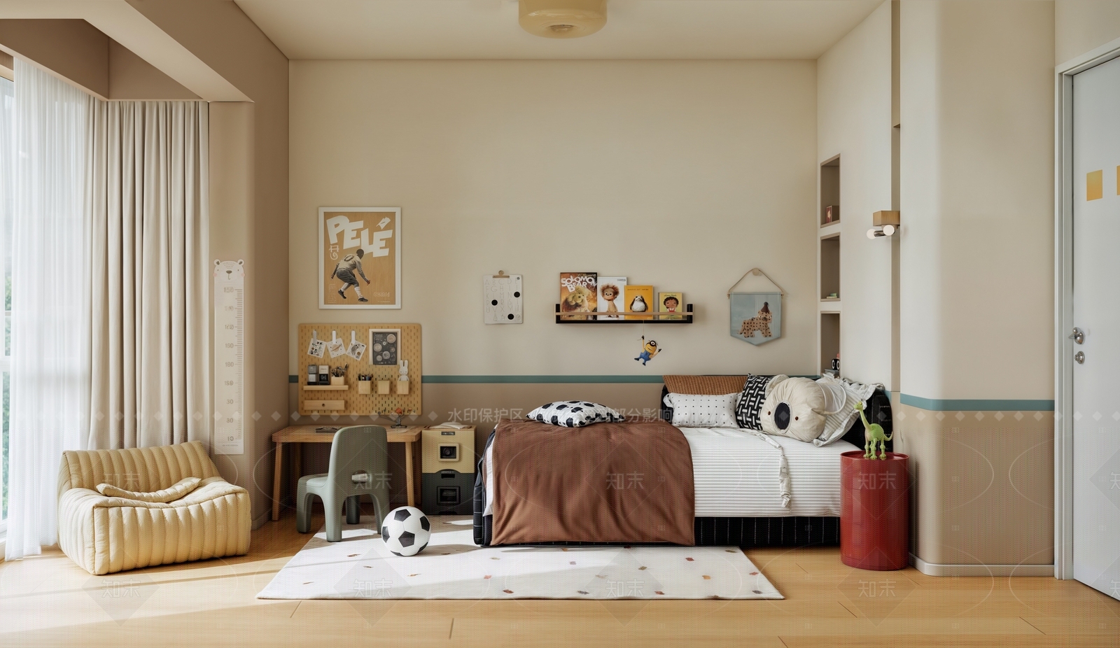 中古奶油家居卧室SU模型下载【ID:1206773360】