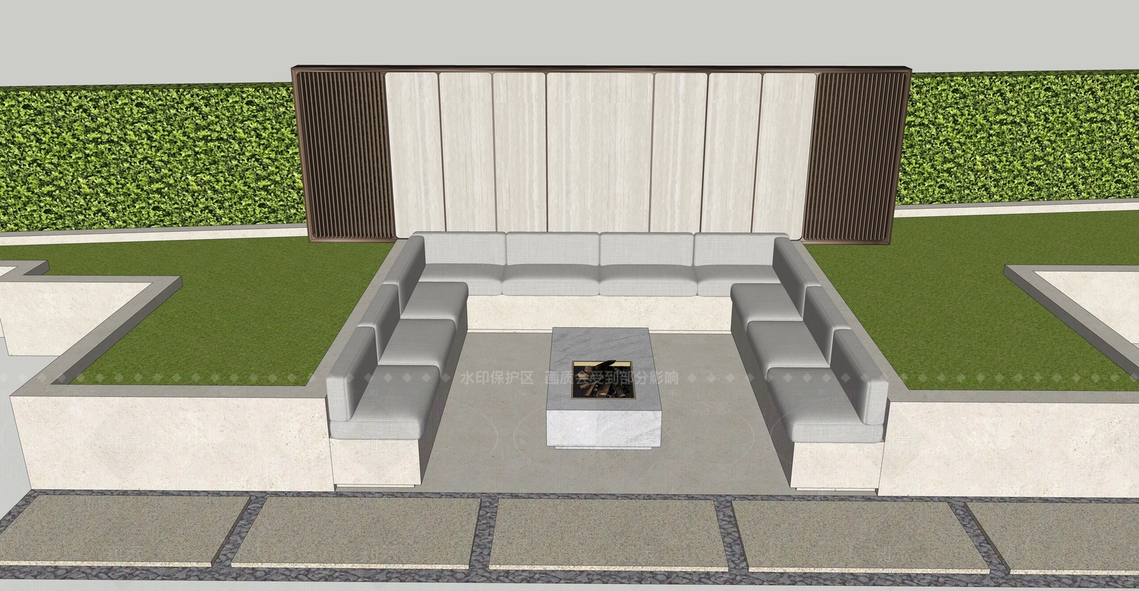 轻奢简欧景观座椅SU模型下载【ID:1206775392】