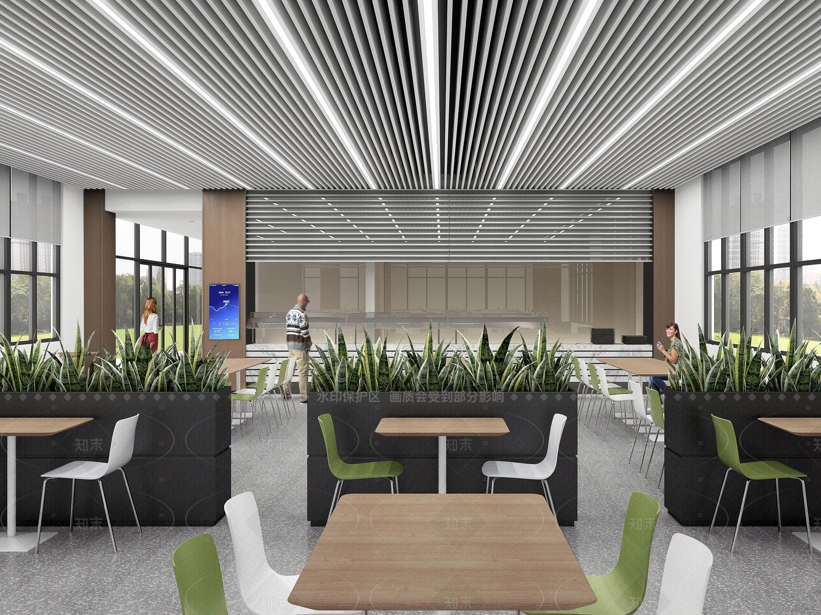 现代食堂3D模型下载【ID:1206775645】