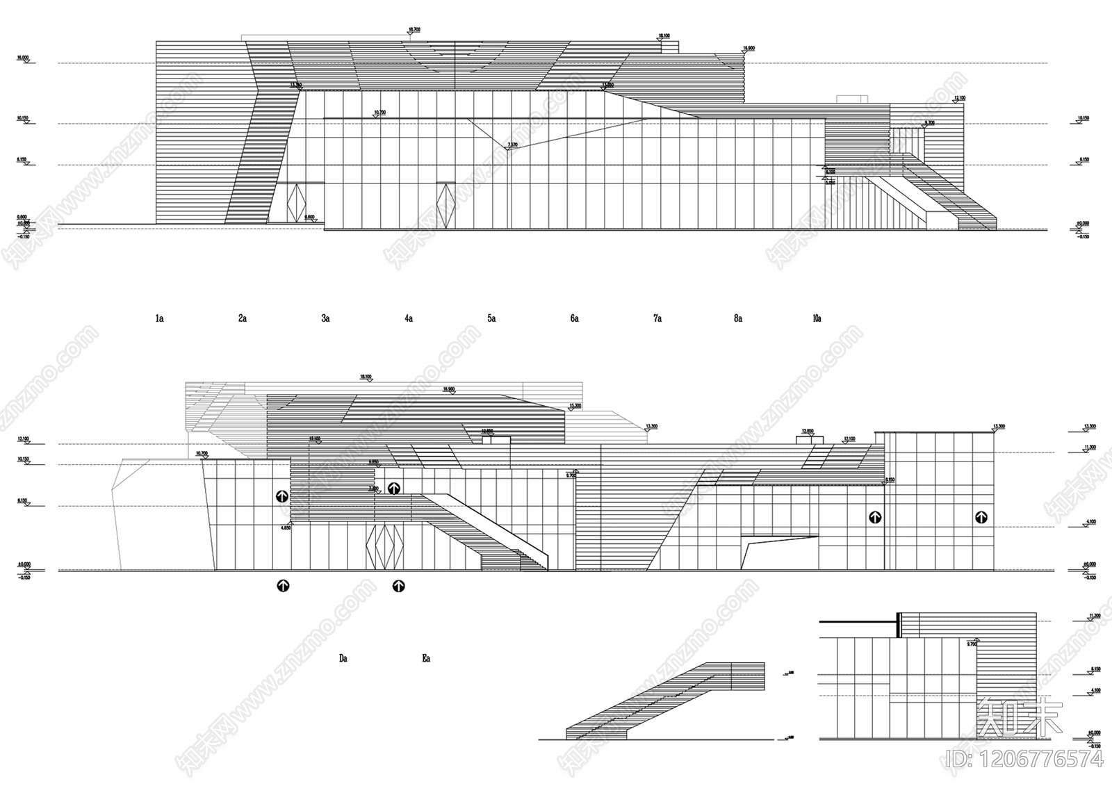 现代学校cad施工图下载【ID:1206776574】