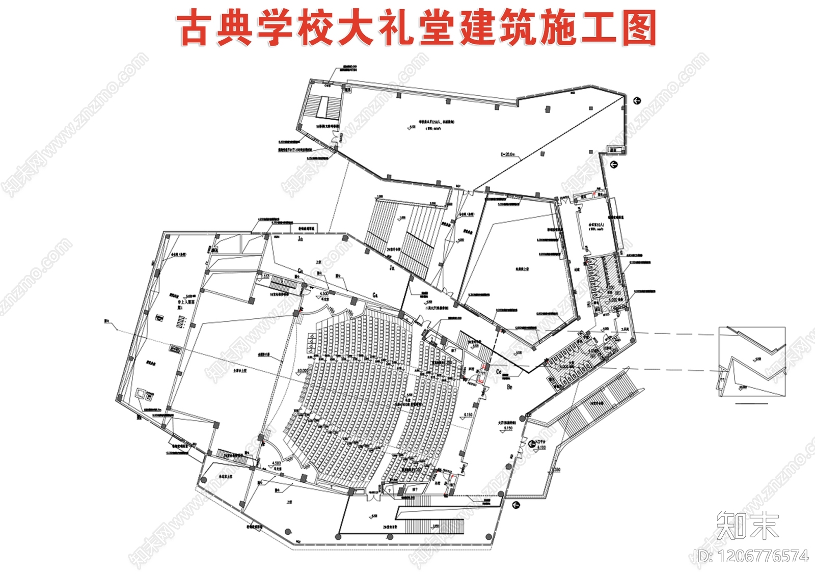 现代学校cad施工图下载【ID:1206776574】