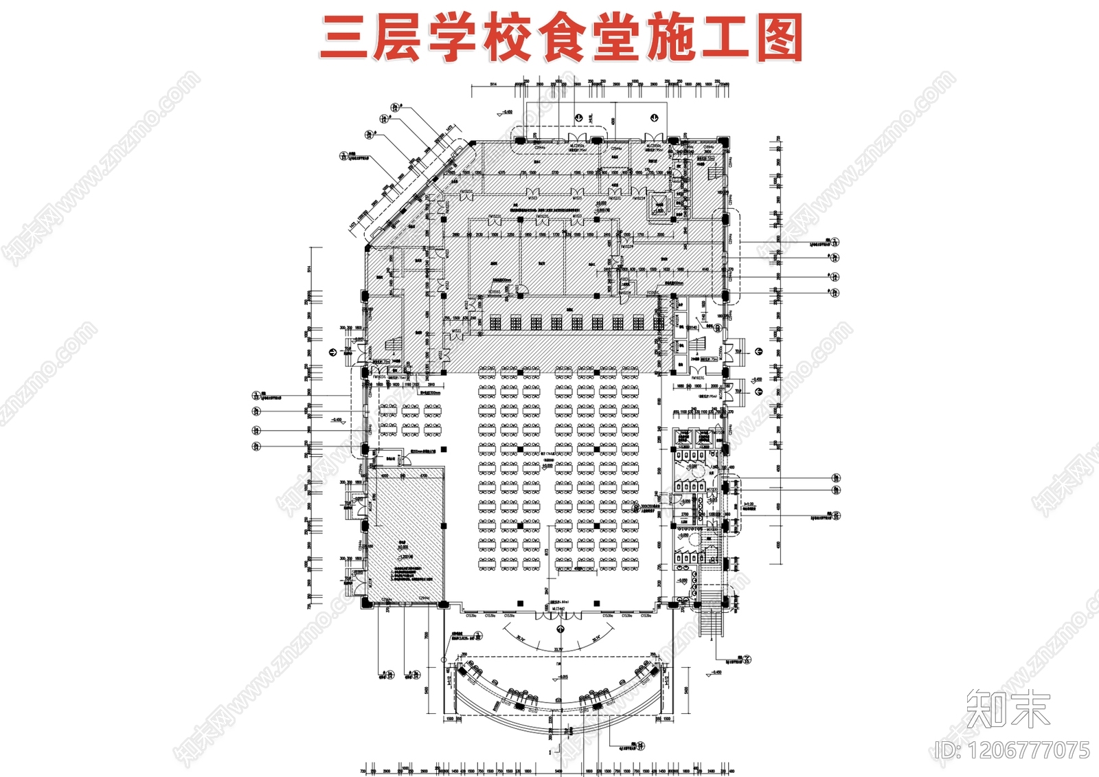 现代中式学校cad施工图下载【ID:1206777075】