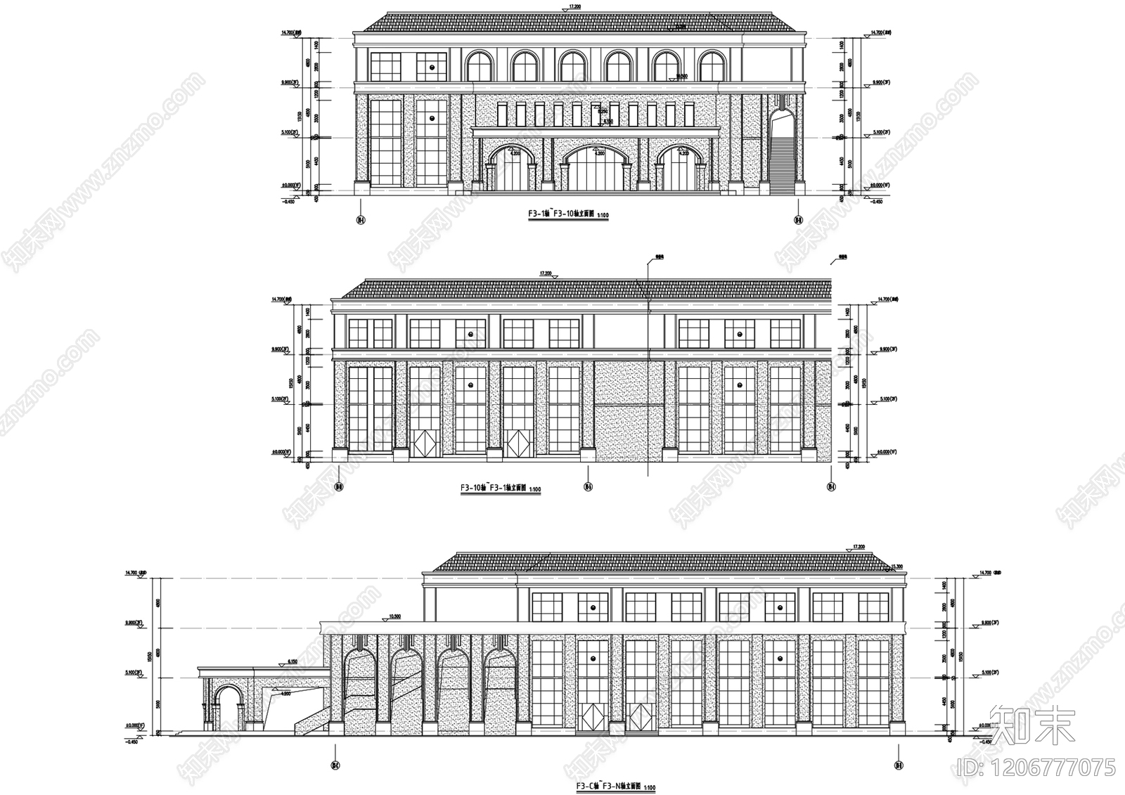 现代中式学校cad施工图下载【ID:1206777075】