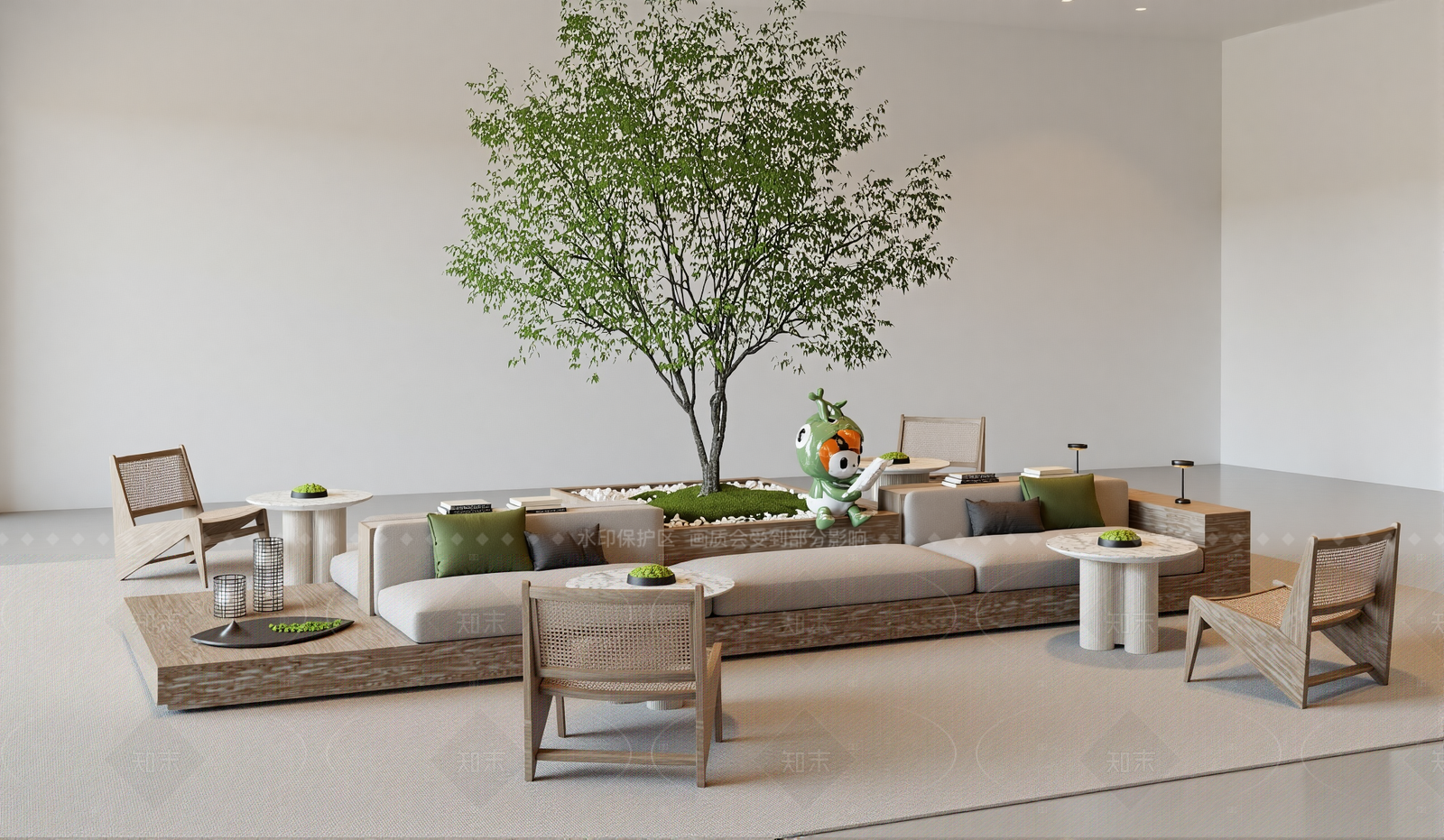 现代原木景观座椅SU模型下载【ID:1206777131】