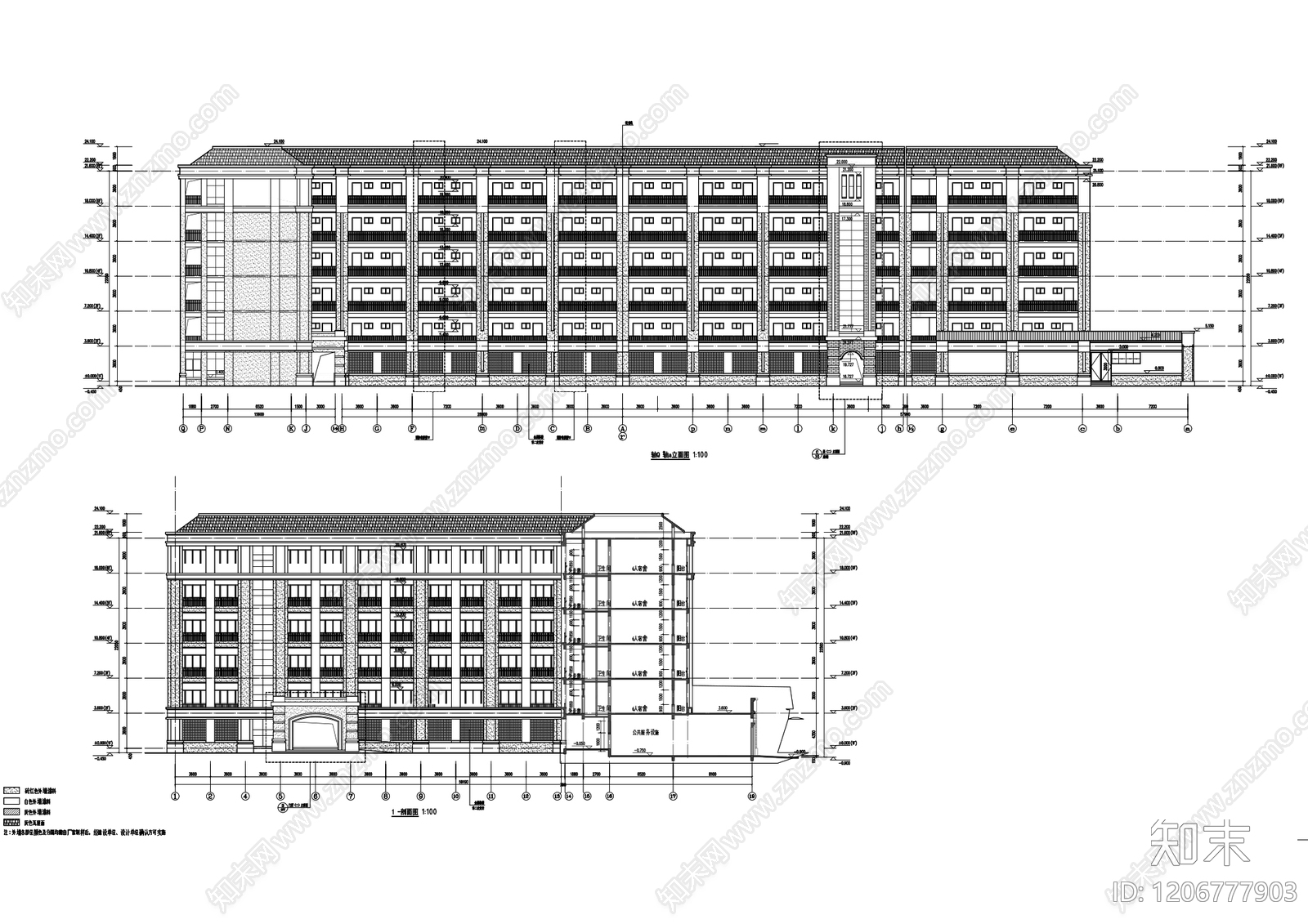 现代中式学校cad施工图下载【ID:1206777903】