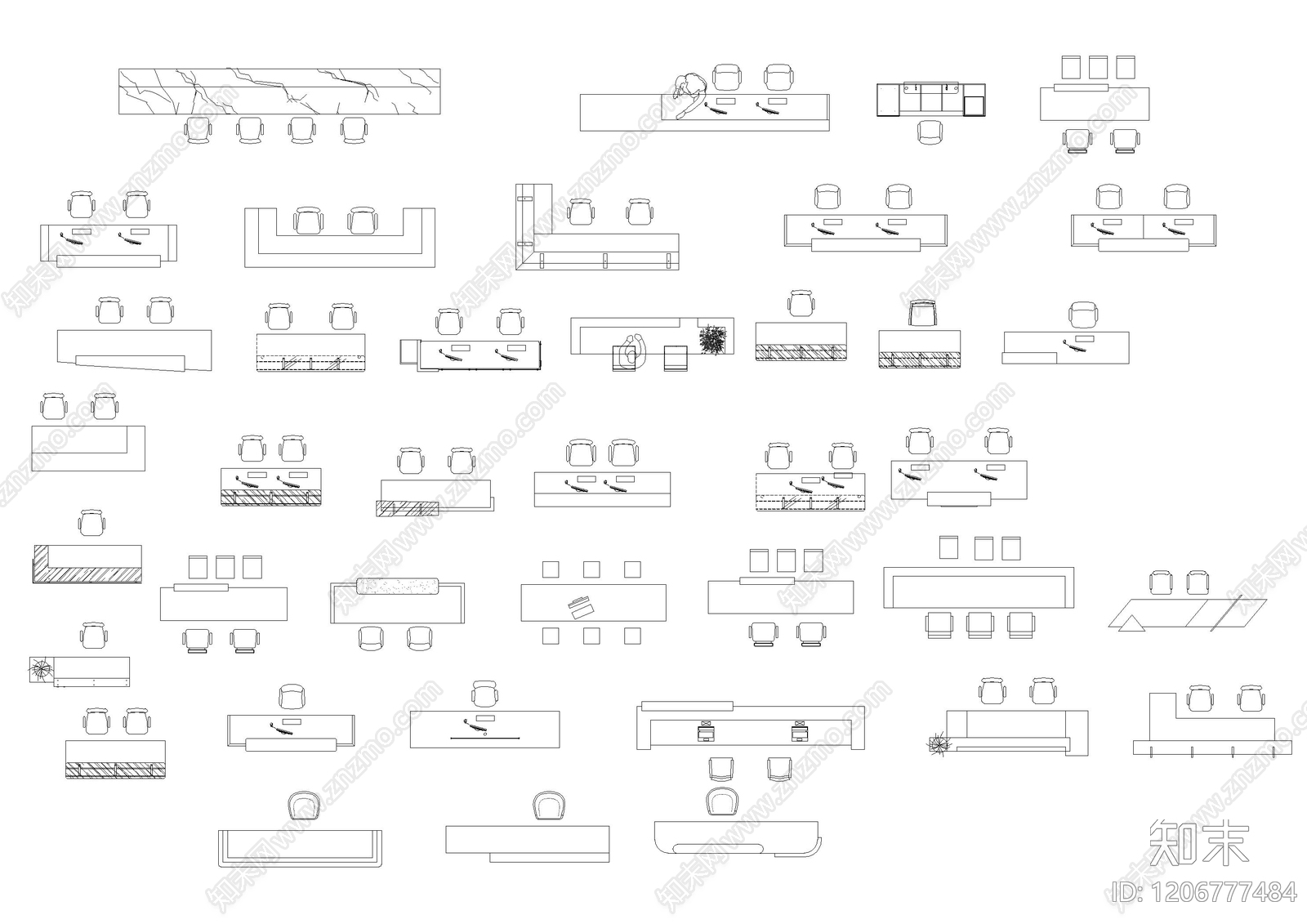 办公家具图库施工图下载【ID:1206777484】