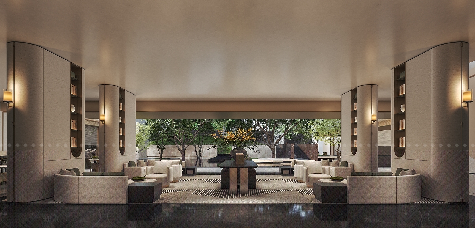 新中式现代售楼处3D模型下载【ID:1206786576】