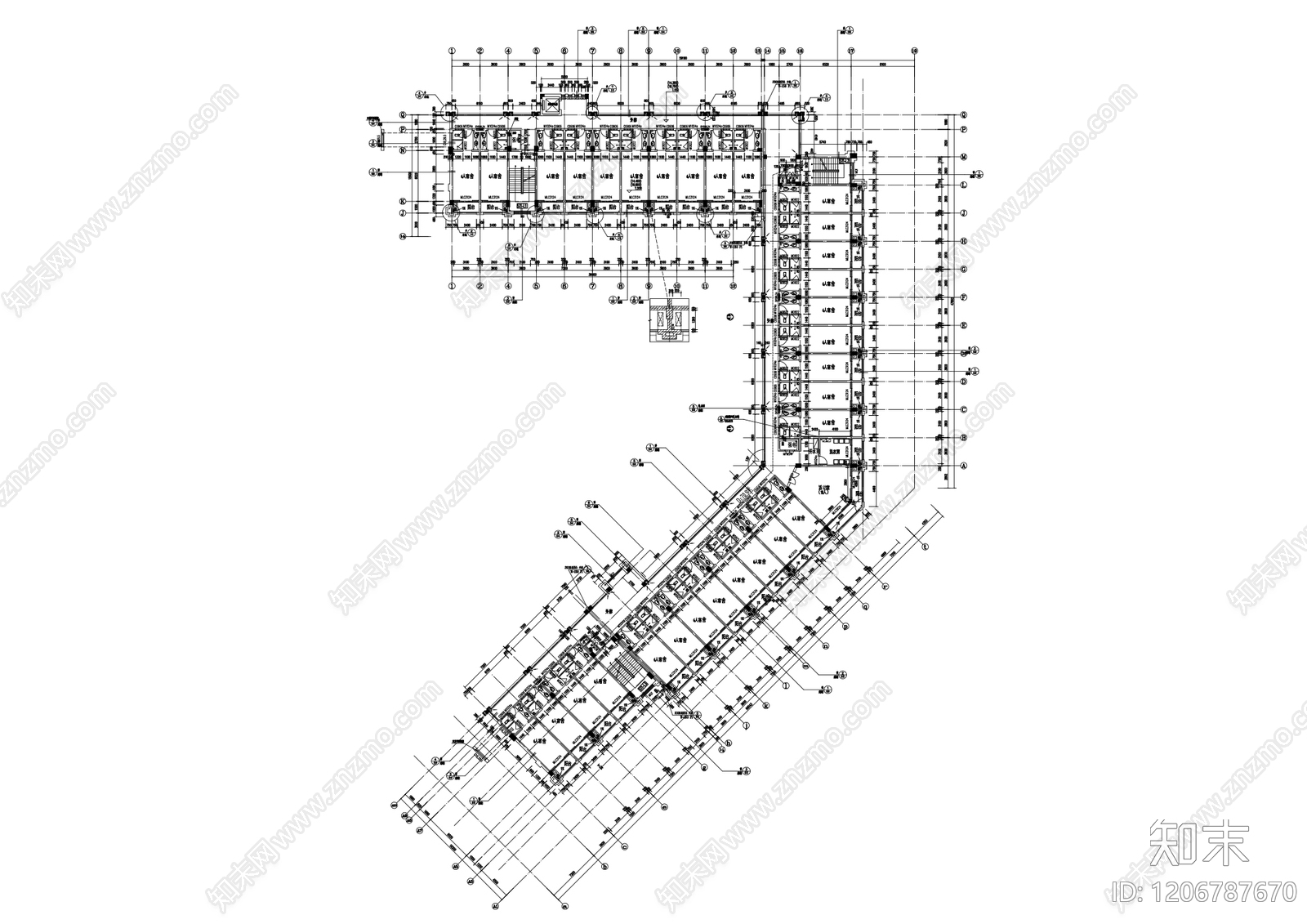 现代中式学校cad施工图下载【ID:1206787670】