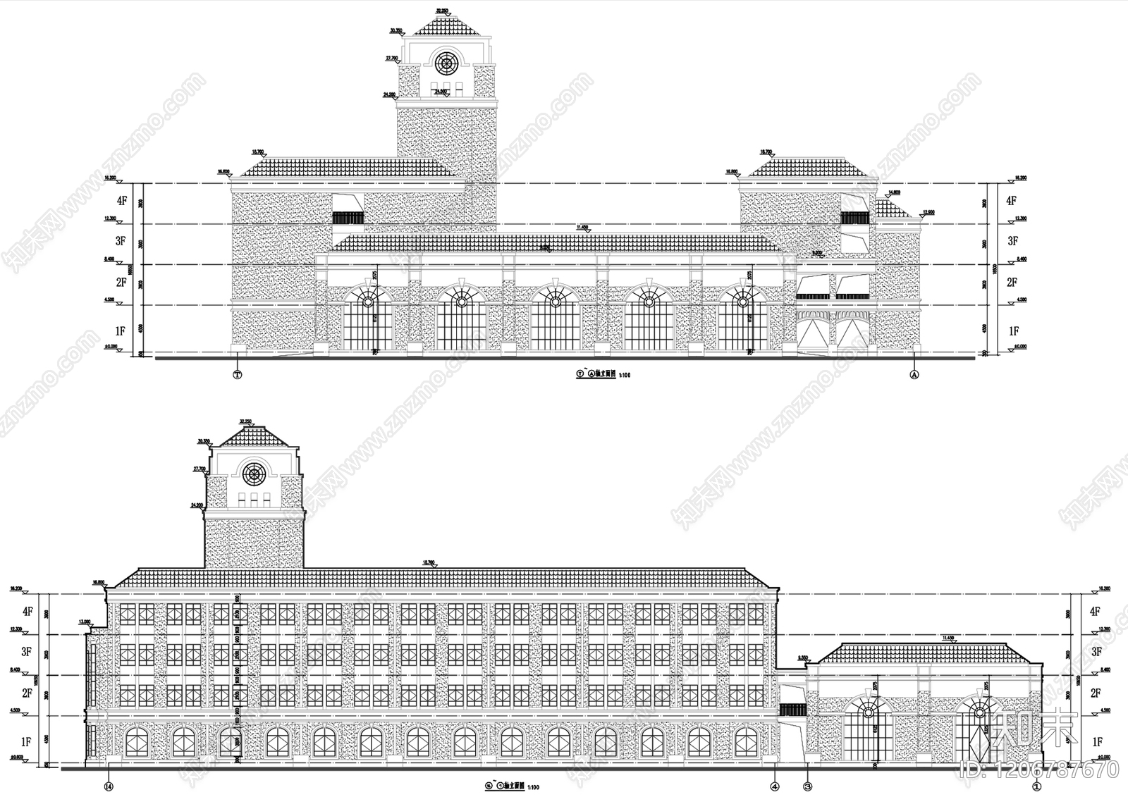 现代中式学校cad施工图下载【ID:1206787670】