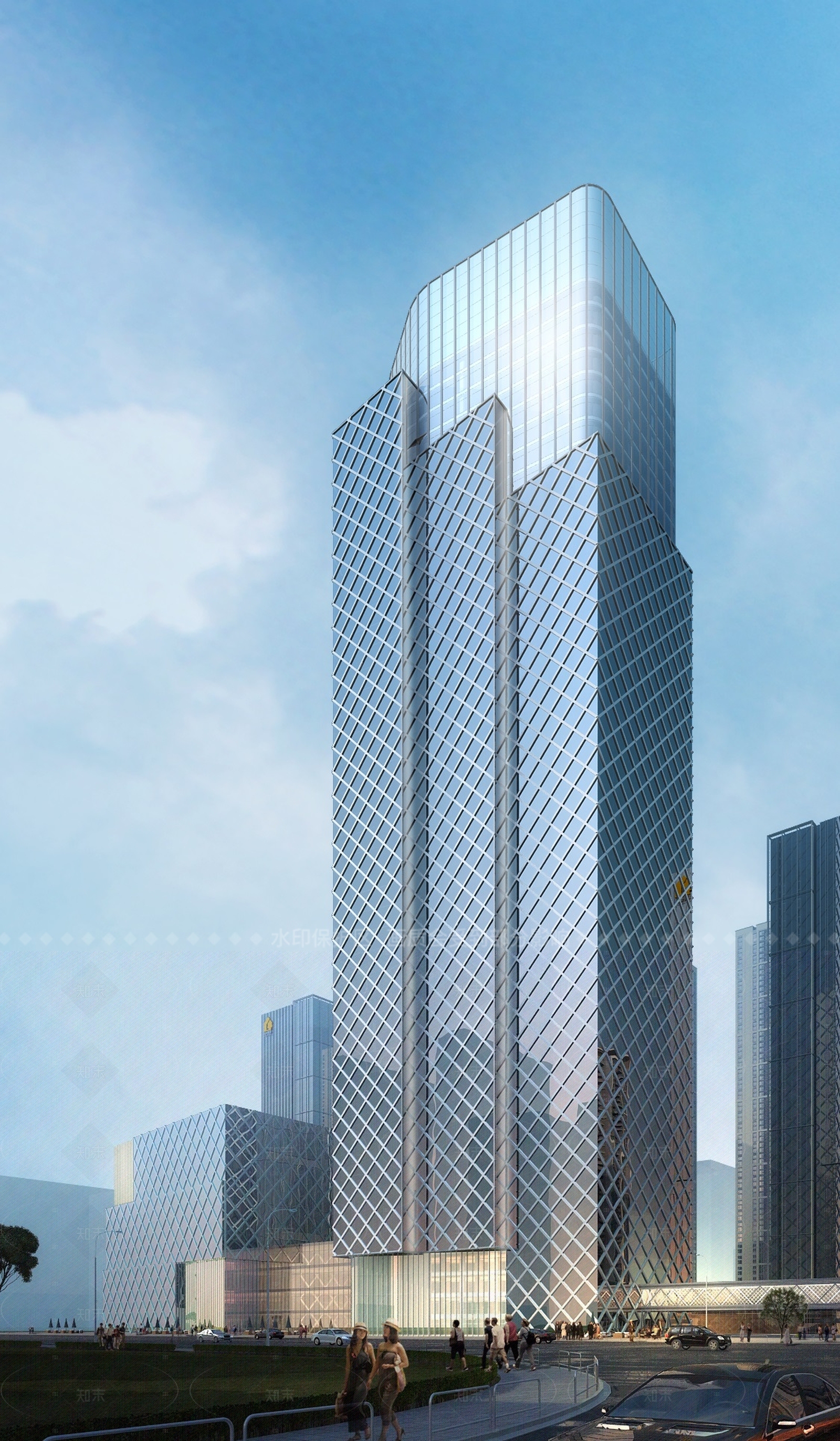 现代酒店建筑SU模型下载【ID:1206788183】