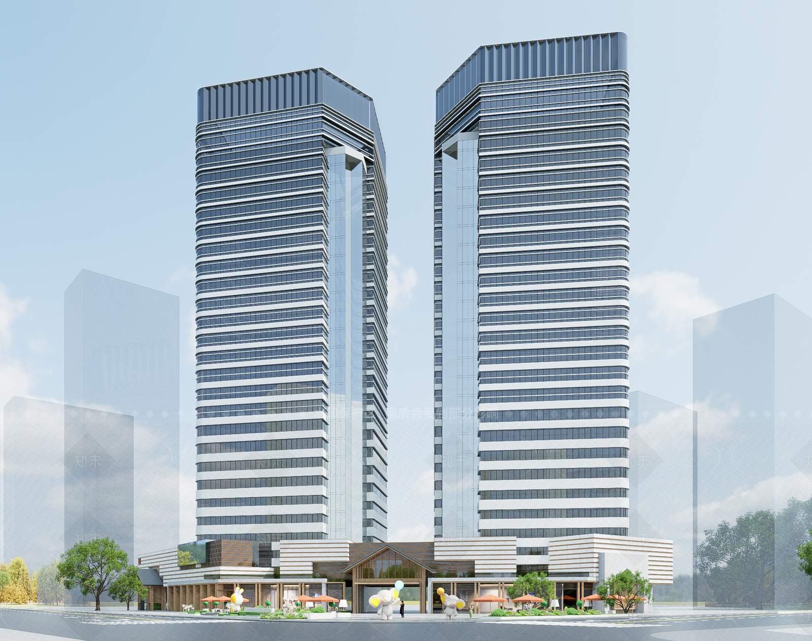 现代酒店建筑SU模型下载【ID:1206789144】