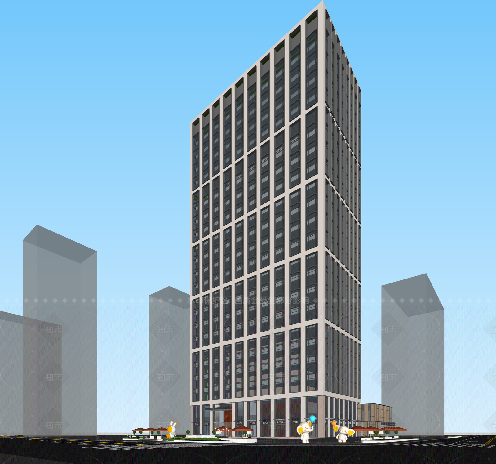 现代酒店建筑SU模型下载【ID:1206789814】