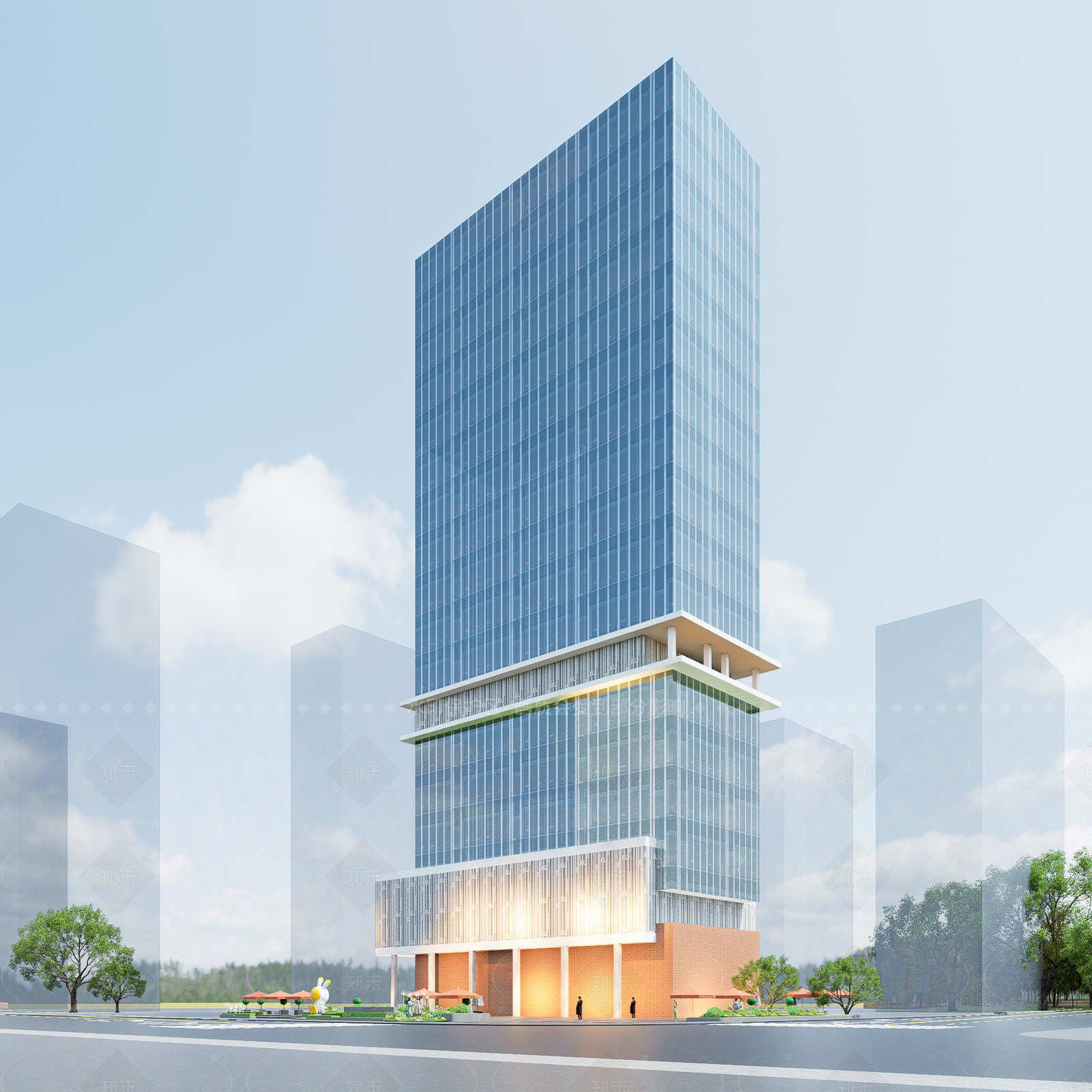 现代酒店建筑SU模型下载【ID:1206790164】