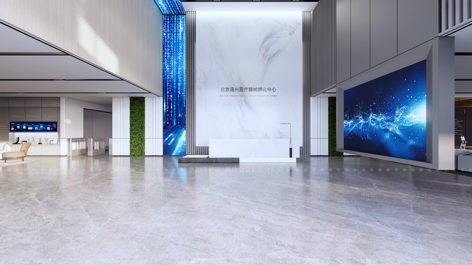 现代轻奢办公大堂SU模型下载【ID:1206790743】
