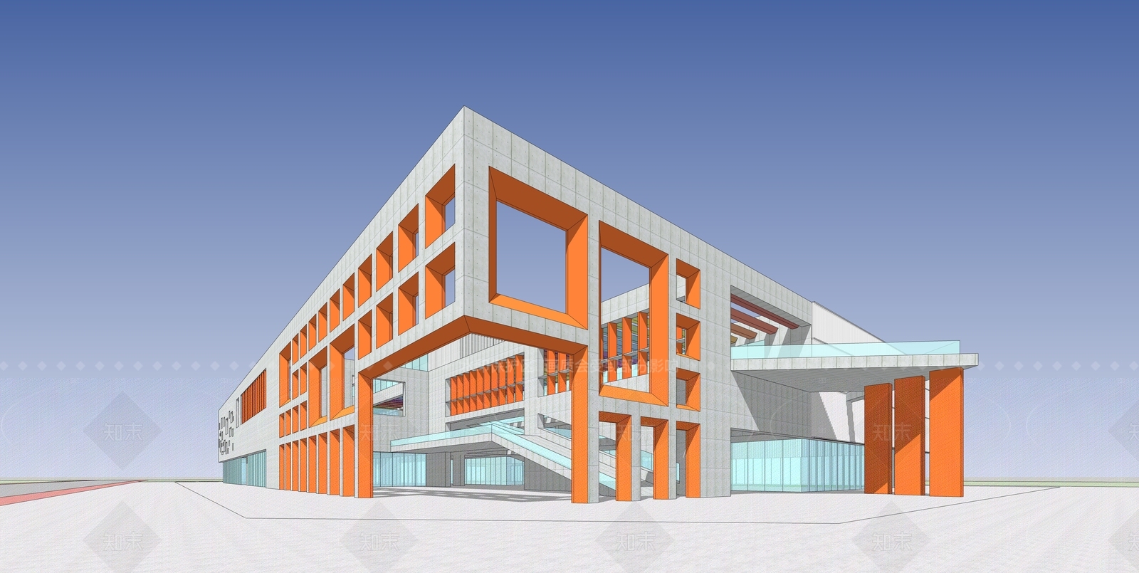 现代简约活动中心SU模型下载【ID:1206790458】