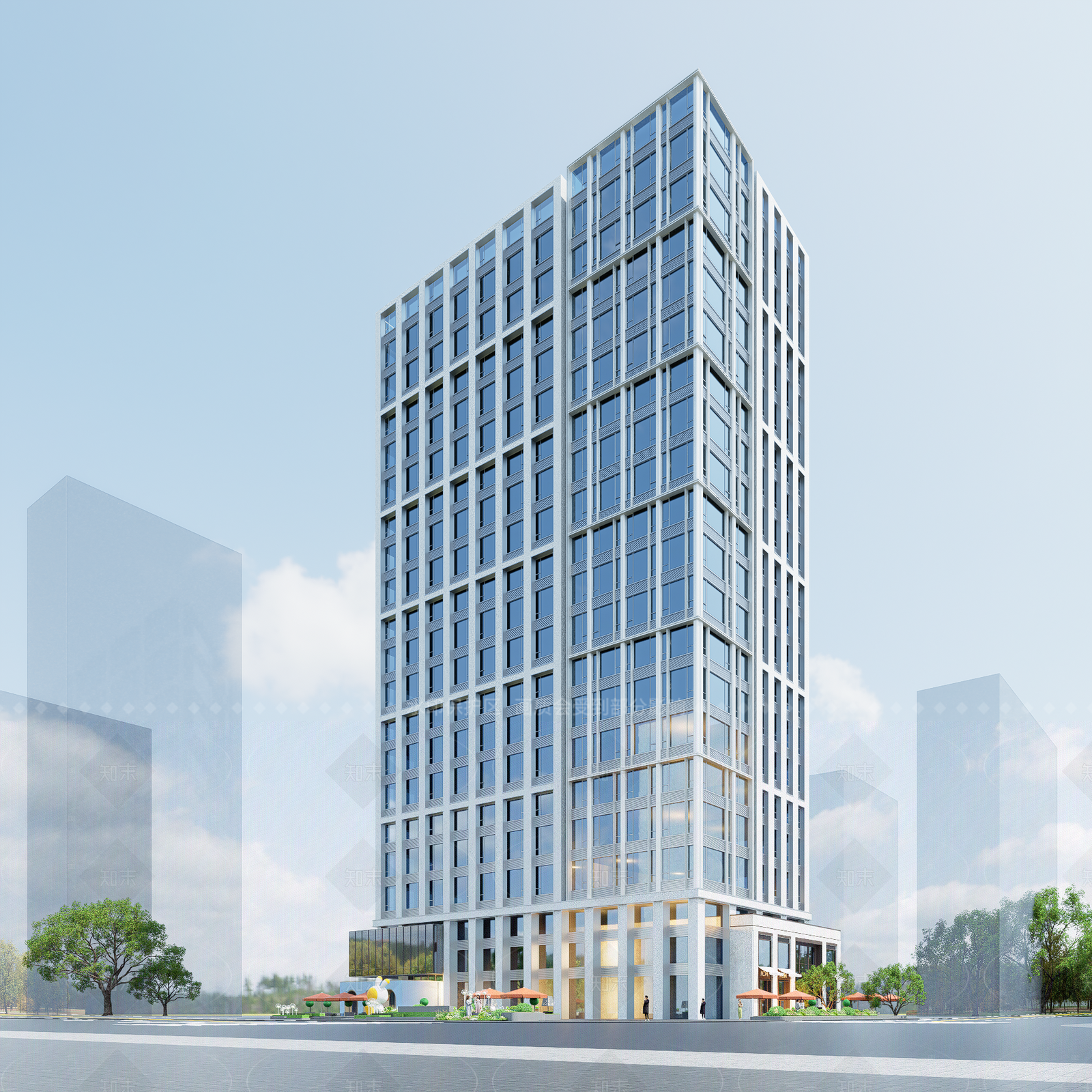 现代酒店建筑SU模型下载【ID:1206790762】
