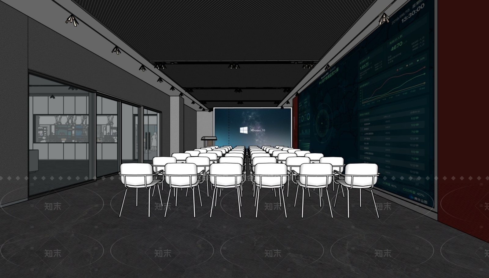 现代工业党建室SU模型下载【ID:1206791387】