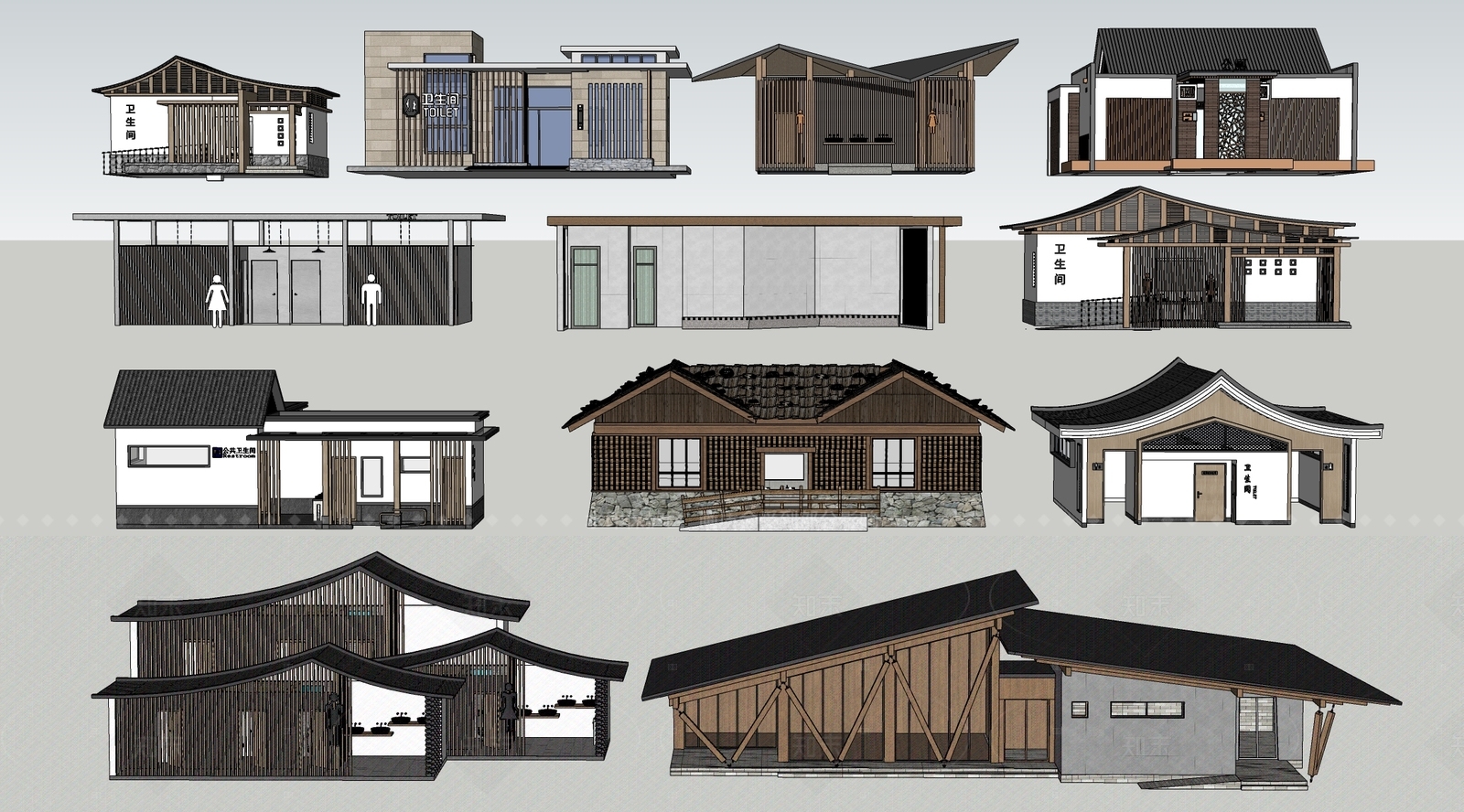 现代其他景观小建筑SU模型下载【ID:1206791992】