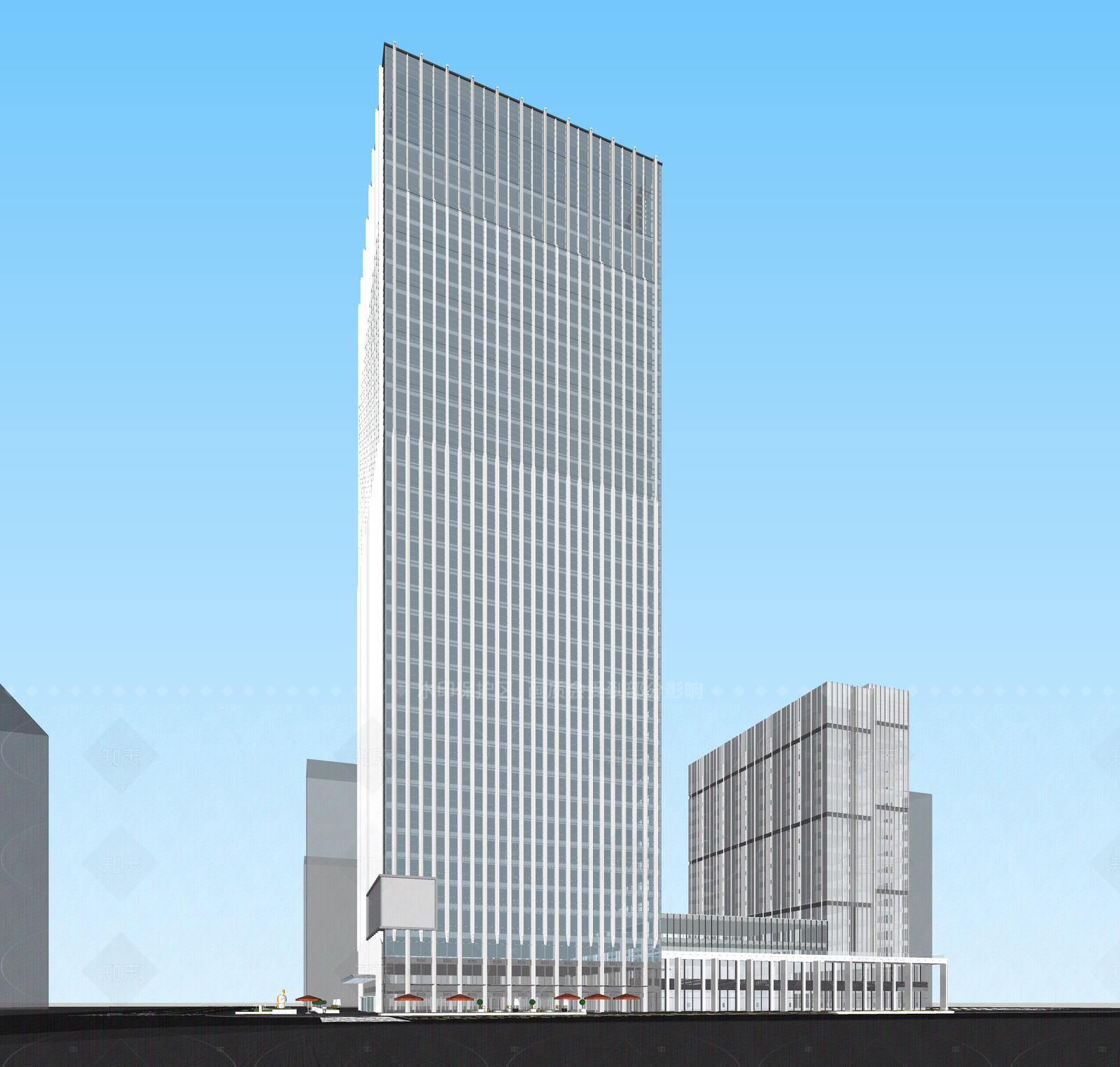 现代酒店建筑SU模型下载【ID:1206791954】