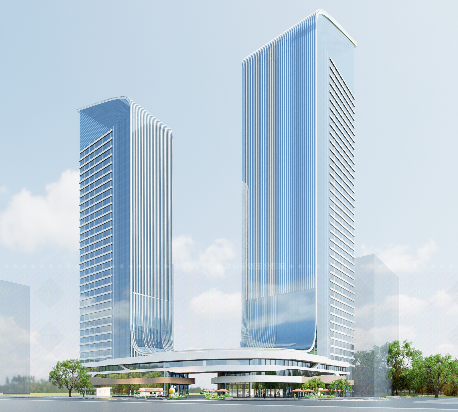 现代酒店建筑SU模型下载【ID:1206792061】