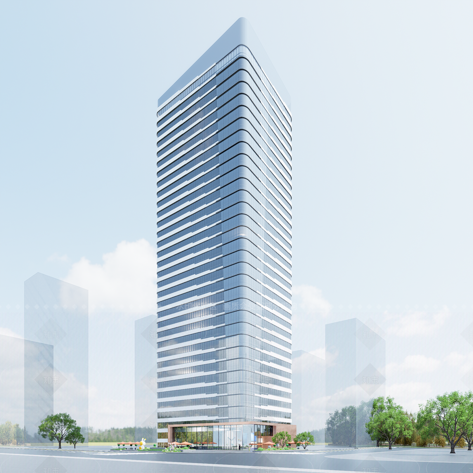 现代酒店建筑SU模型下载【ID:1206792416】