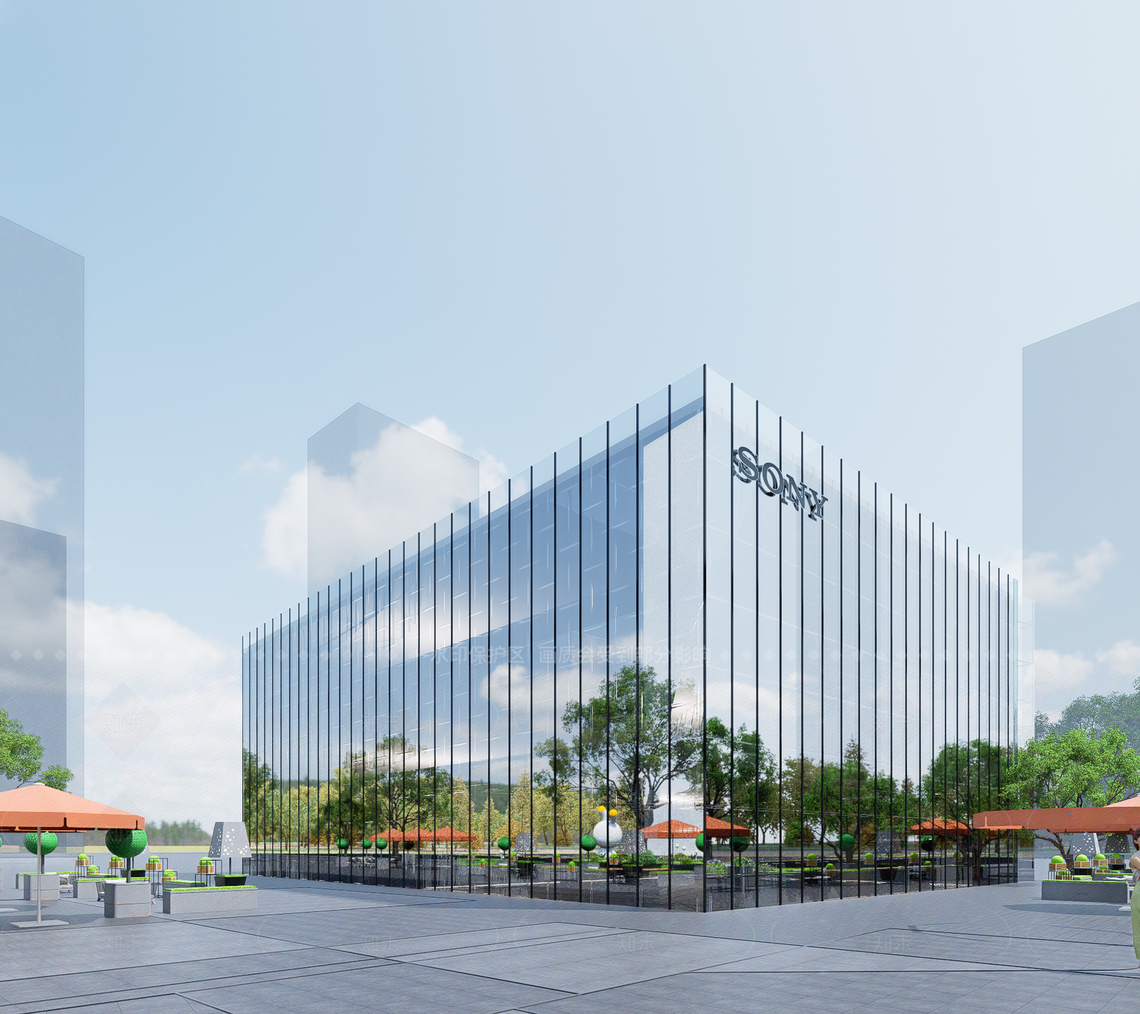 现代展览馆建筑SU模型下载【ID:1206792679】