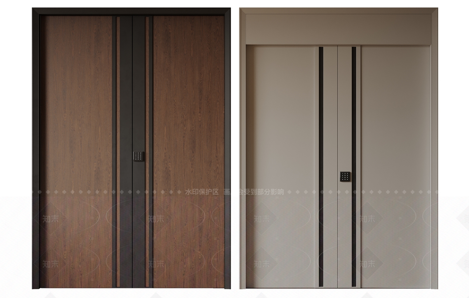 现代极简双开门3D模型下载【ID:1206793518】