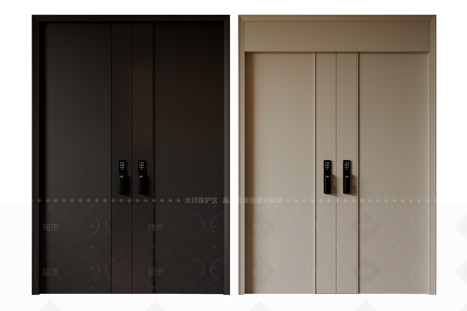 现代极简双开门3D模型下载【ID:1206794034】
