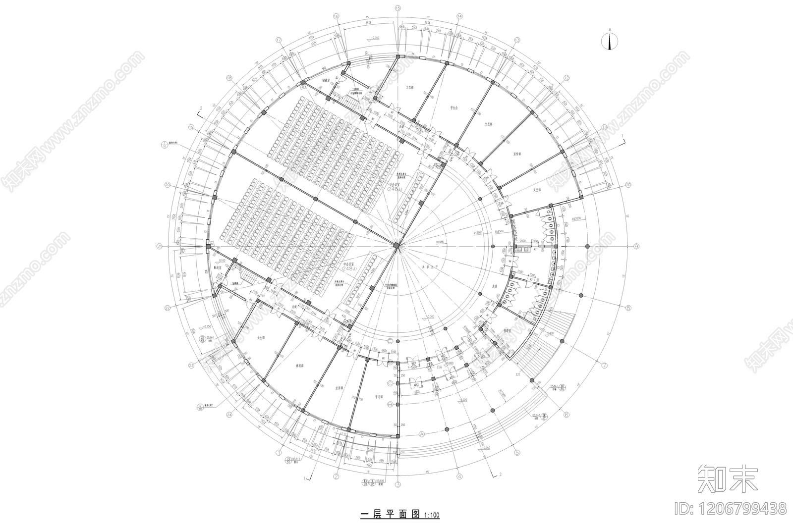 现代简约其他文化空间cad施工图下载【ID:1206799438】