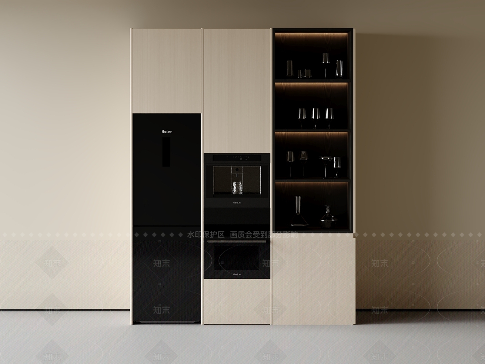 现代餐边柜3D模型下载【ID:1206801024】
