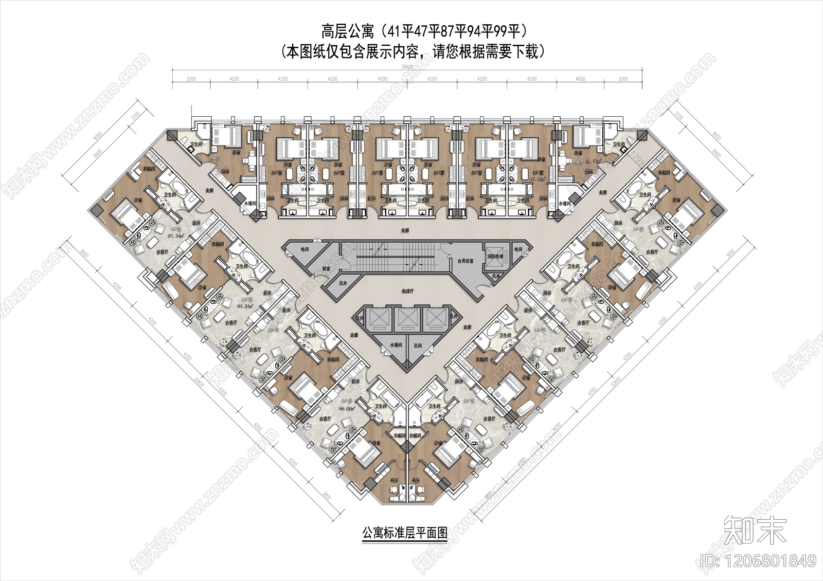 公寓建筑施工图下载【ID:1206801849】