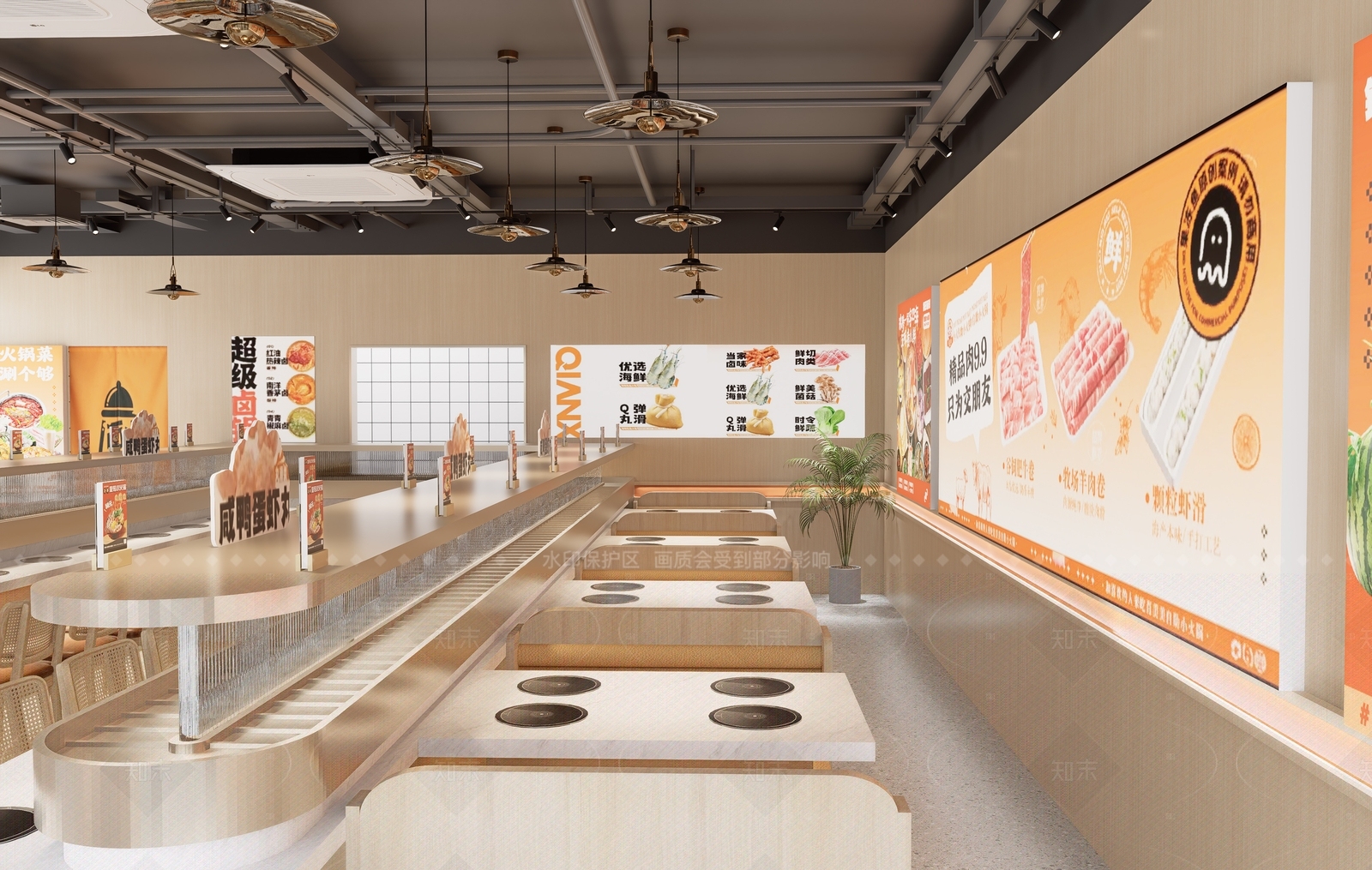 现代火锅店SU模型下载【ID:1206803388】