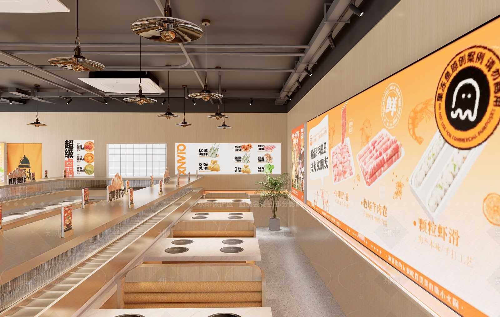 现代火锅店SU模型下载【ID:1206803388】