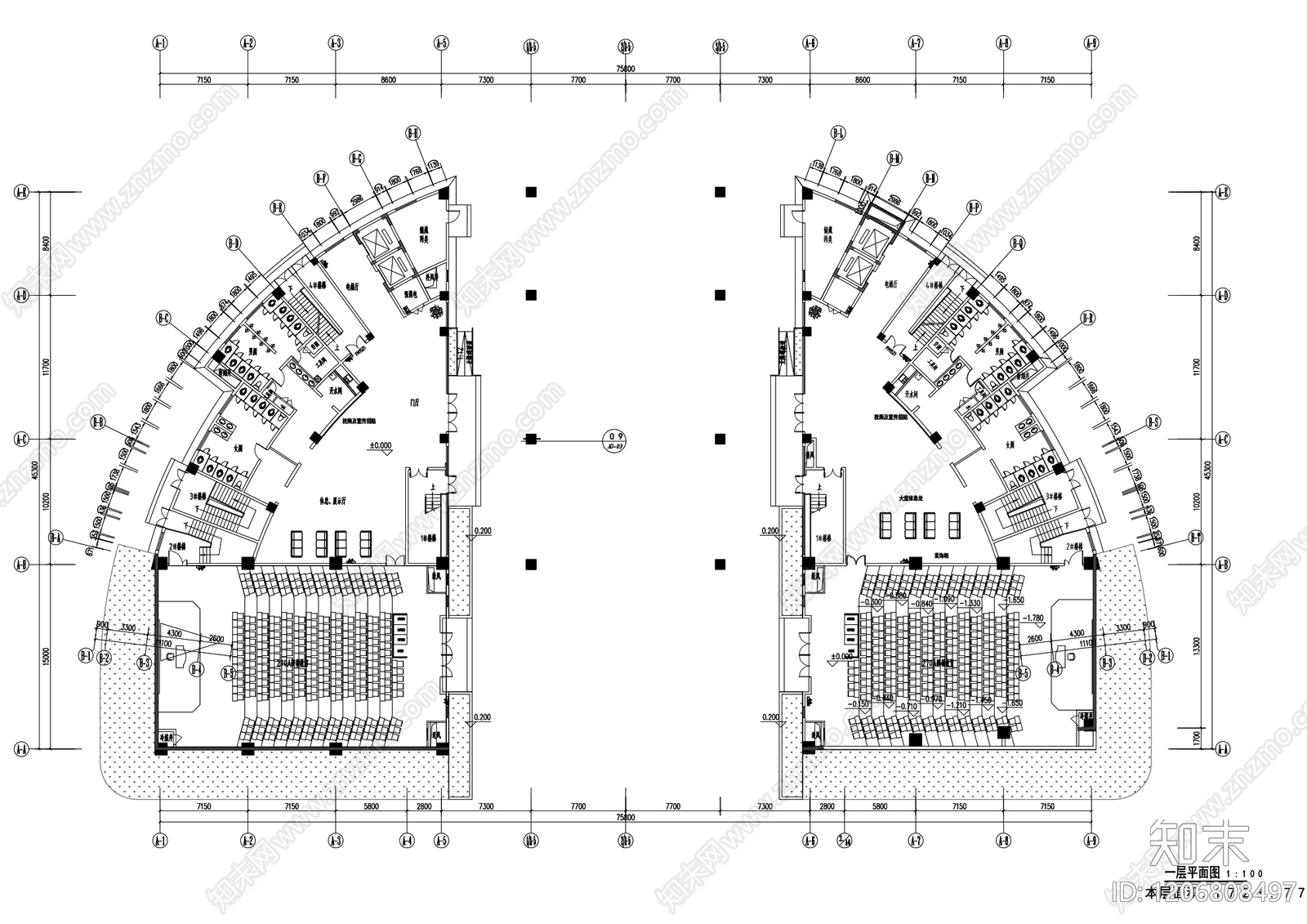 现代学校cad施工图下载【ID:1206808497】